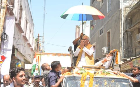 मनेंद्रगढ़ में मुख्यमंत्री भूपेश बघेल का रोड शो