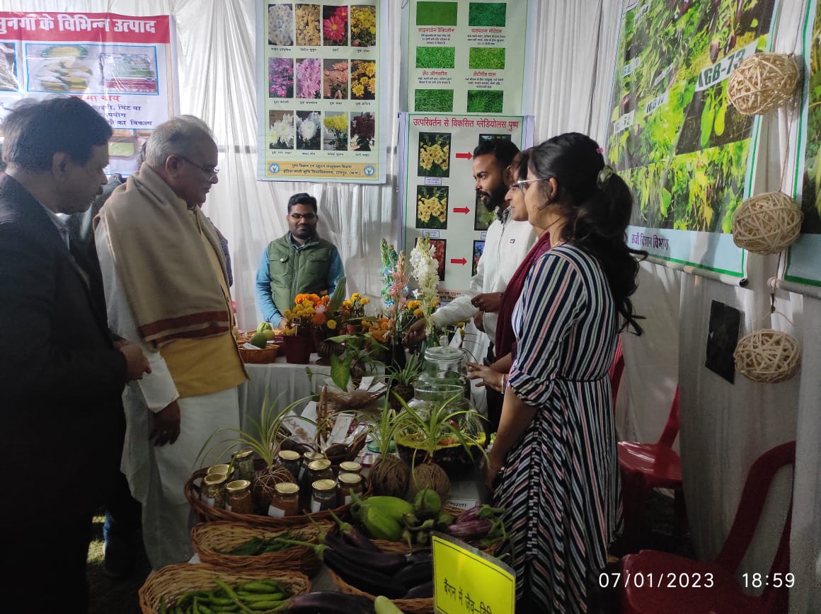 गांधी उद्यान प्रदर्शनी में आर व्ही. एस. कृषि महाविद्यालय, बेमेतरा को विशेष सराहना