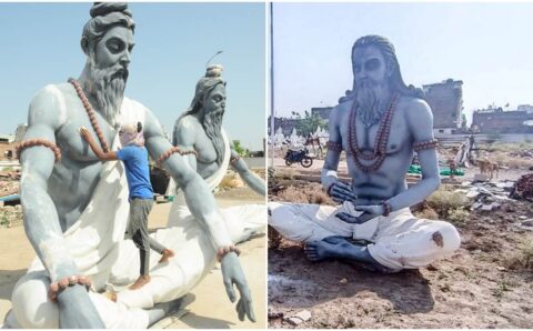 श्री महाकाल महालोक में खंडित मूर्तियों की मरम्मत शुरू,तूफान से हुई थी मूर्तियों खंडित…