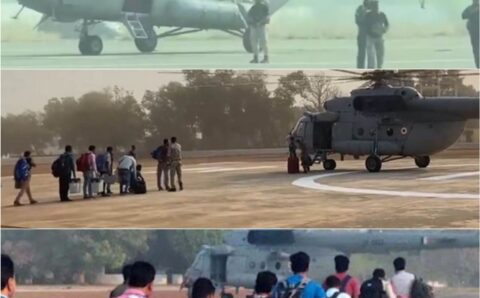 नक्सलगढ़ में मतदान कराने के लिए अर्म्य के एमाआई-17 हेलीकाप्टर से रवाना हुई पोलिंग पार्टीयां…