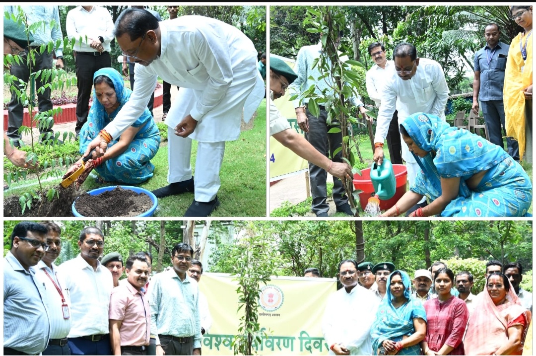 विश्व पर्यावरण दिवस : मुख्यमंत्री ने सपरिवार अपने निवास परिसर में रोपा, नीम, रुद्राक्ष और चीकू का पौधा