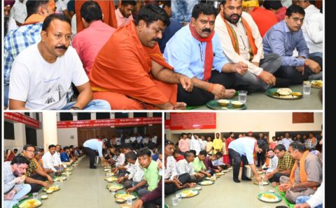 डिप्टी सीएम विजय शर्मा कावड़ियों के बीच पहुँचे अमरकंटक, भोजन का वितरण और साथ में बैठकर किया भोजन