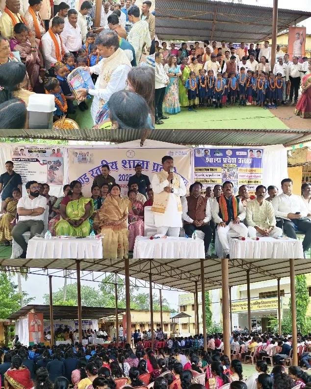 शाला प्रवेशोत्सव में शामिल हुए वन मंत्री श्री केदार कश्यप