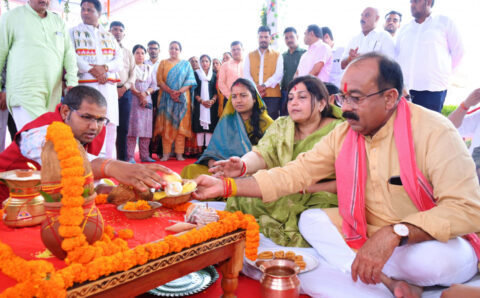 उप मुख्यमंत्री अरुण साव के निवास पर हरेली की धूम