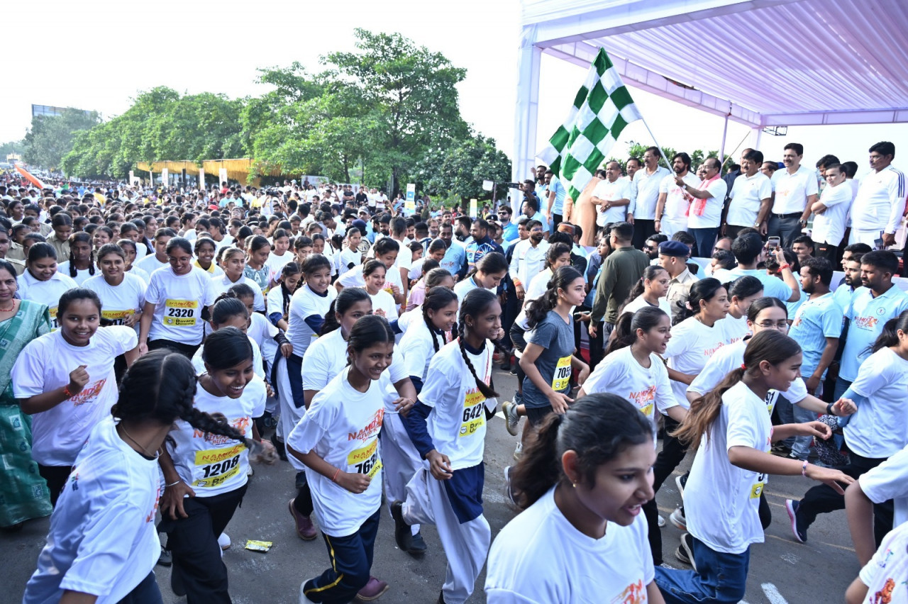 स्वस्थ और नशामुक्त भारत के लिए ‘नमो युवा रन’ का खेल विभाग ने किया आयोजन