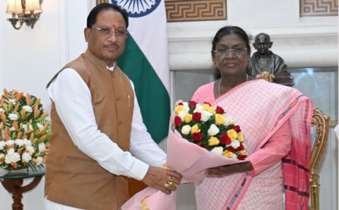 मुख्यमंत्री साय ने नई दिल्ली में राष्ट्रपति द्रौपदी मुर्मू से की सौजन्य भेंट