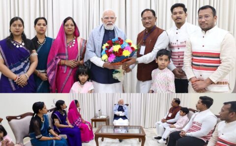 प्रधानमंत्री मोदी ने की मुख्यमंत्री साय संग परिवार से मुलाकात