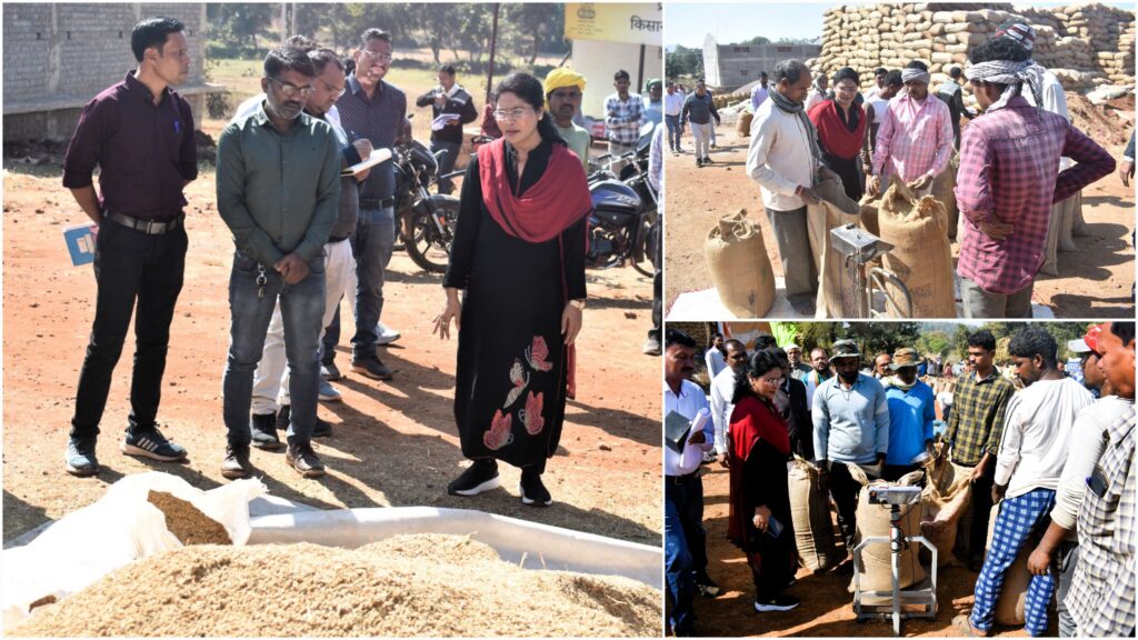 धान खरीदी केंद्रों का कलेक्टर ने किया आकस्मिक निरीक्षण