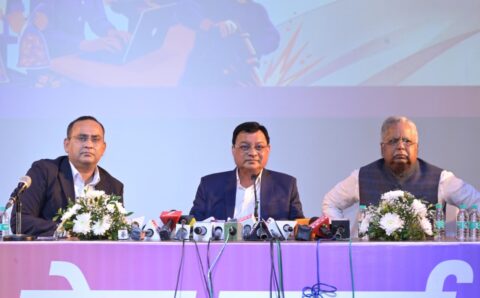 मंत्री लखन लाल देवांगन की पत्रकार वार्ता