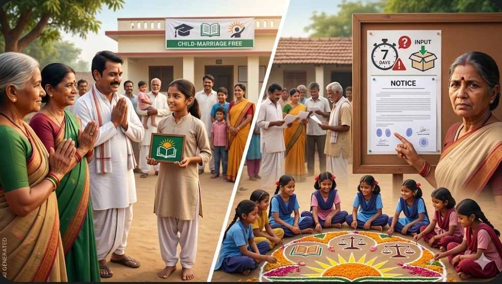 बाल विवाह मुक्त‘ पंचायत घोषणा पूर्व 7 दिवस में मांगी गई आपत्तियां